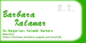 barbara kalamar business card